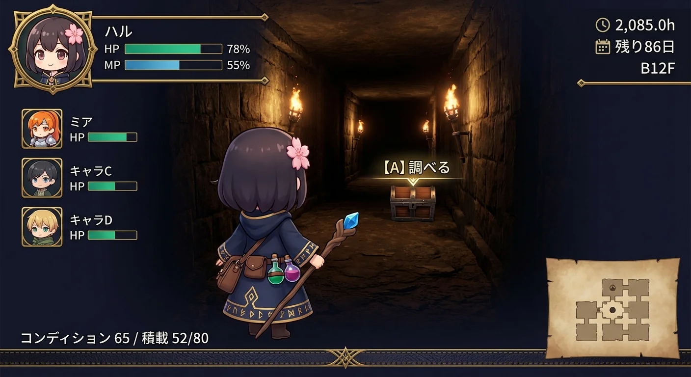 ダンジョン内HUD