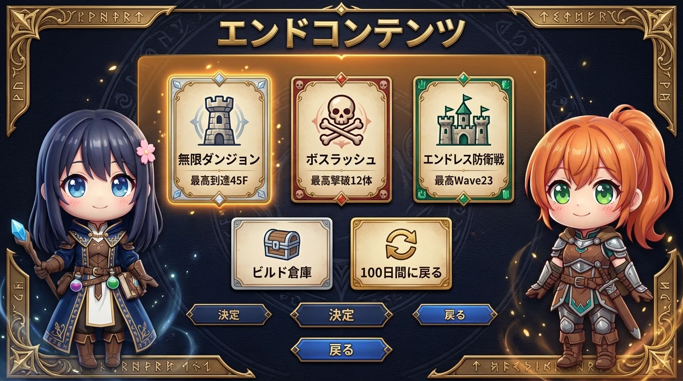 エンドコンテンツ選択