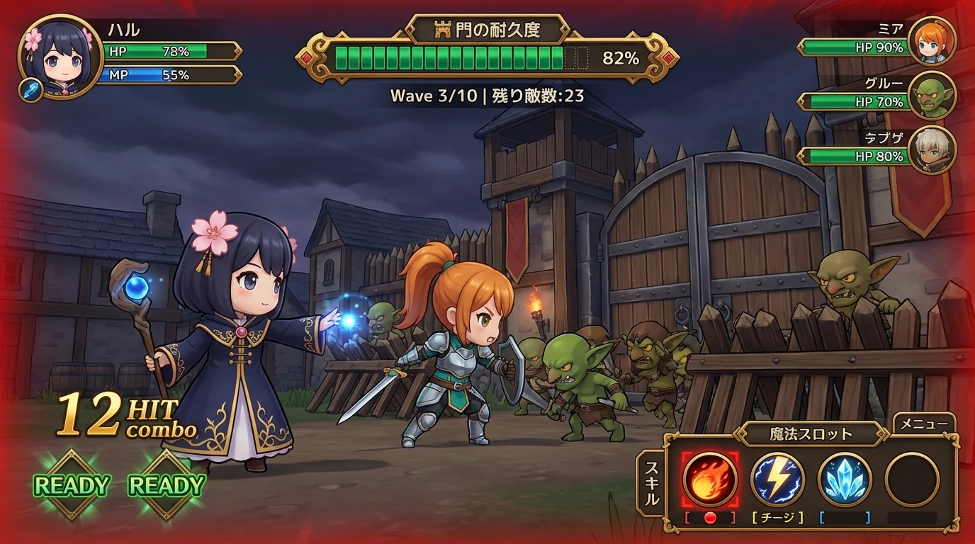 最終防衛戦 戦闘HUD