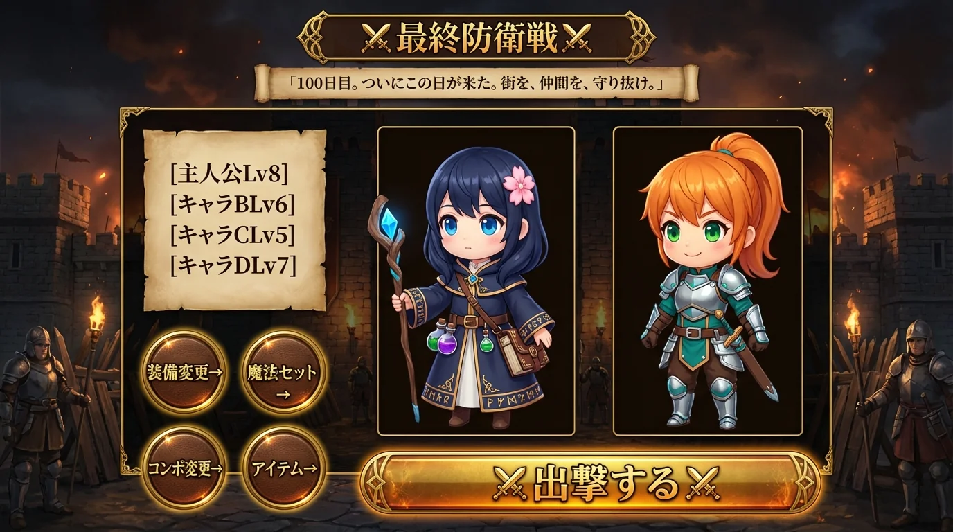 最終防衛戦 準備画面