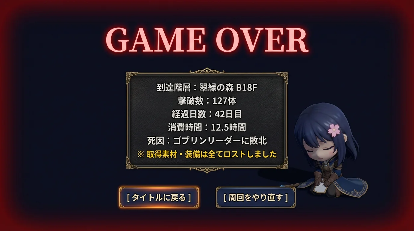 ゲームオーバー画面