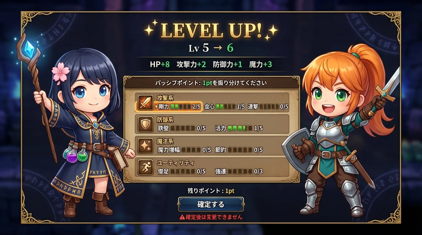 レベルアップ画面