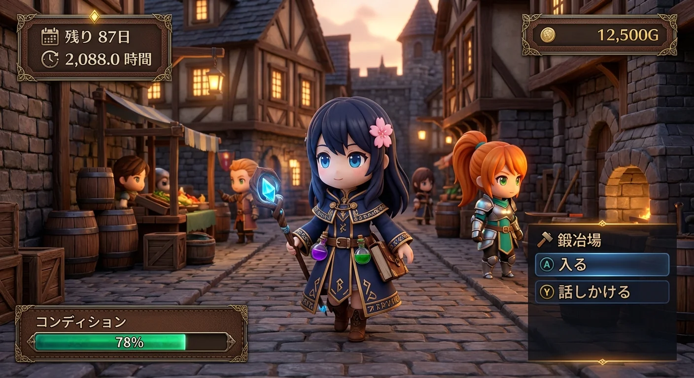 街のHUD（常時表示）